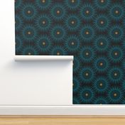 ★ DARK SUNSHINE ★ Teal, Ochre, Black - Large Scale / Collection : Abstract Geometric Prints