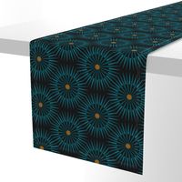 ★ DARK SUNSHINE ★ Teal, Ochre, Black - Large Scale / Collection : Abstract Geometric Prints