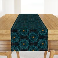 ★ DARK SUNSHINE ★ Teal, Ochre, Black - Large Scale / Collection : Abstract Geometric Prints