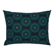 ★ DARK SUNSHINE ★ Teal, Ochre, Black - Large Scale / Collection : Abstract Geometric Prints