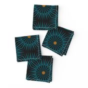 ★ DARK SUNSHINE ★ Teal, Ochre, Black - Large Scale / Collection : Abstract Geometric Prints