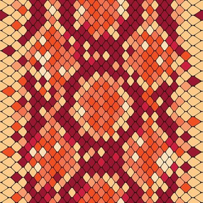 Snake Skin Red Orange Gold Yellow, Animal Print Snake, Boa Skin, Snake Skin Pattern