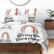1 blanket + 2 loveys: after every storm there is a rainbow + neutral rainbow no. 1 // bold script