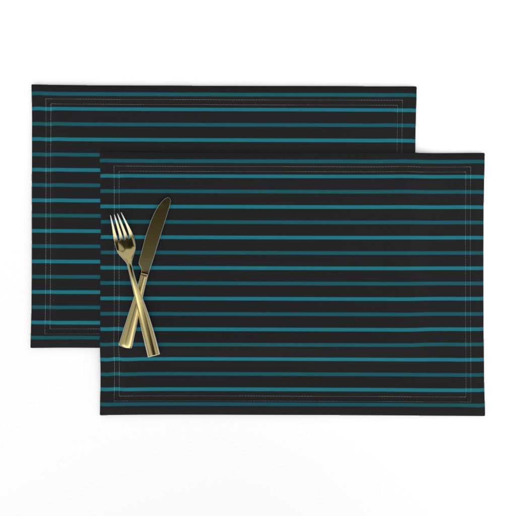 ★ THIN STRIPES ★ Teal, Black - Large Scale / Collection : Dark Sunshine - Abstract Geometric Prints