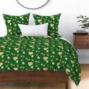 Large Yellow Rose on Dark Green with Polkadots by DulciArt, LLC