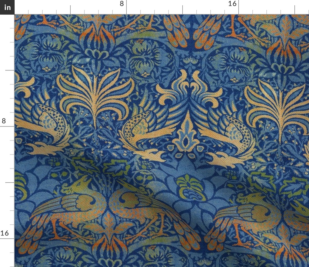 William Morris ~ Peacock and Dragon ~ Bright Original  