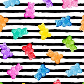 Gummy bears - candy - black stripes -  LAD19