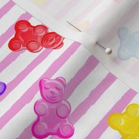 Gummy bears - candy - pink stripes -  LAD19