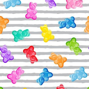Gummy bears - candy - grey stripes -  LAD19