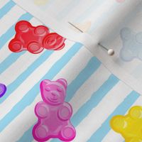 Gummy bears - candy - blue stripes -  LAD19