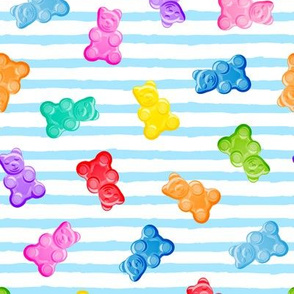 Gummy bears - candy - blue stripes -  LAD19