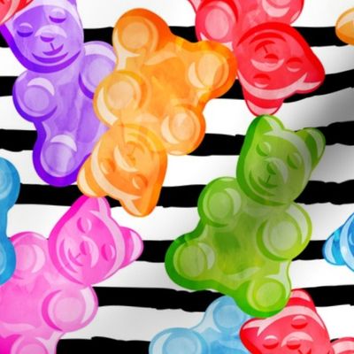 (jumbo scale) Gummy bears - tossed candy - stripes - LAD19