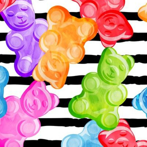 (jumbo scale) Gummy bears - tossed candy - stripes - LAD19