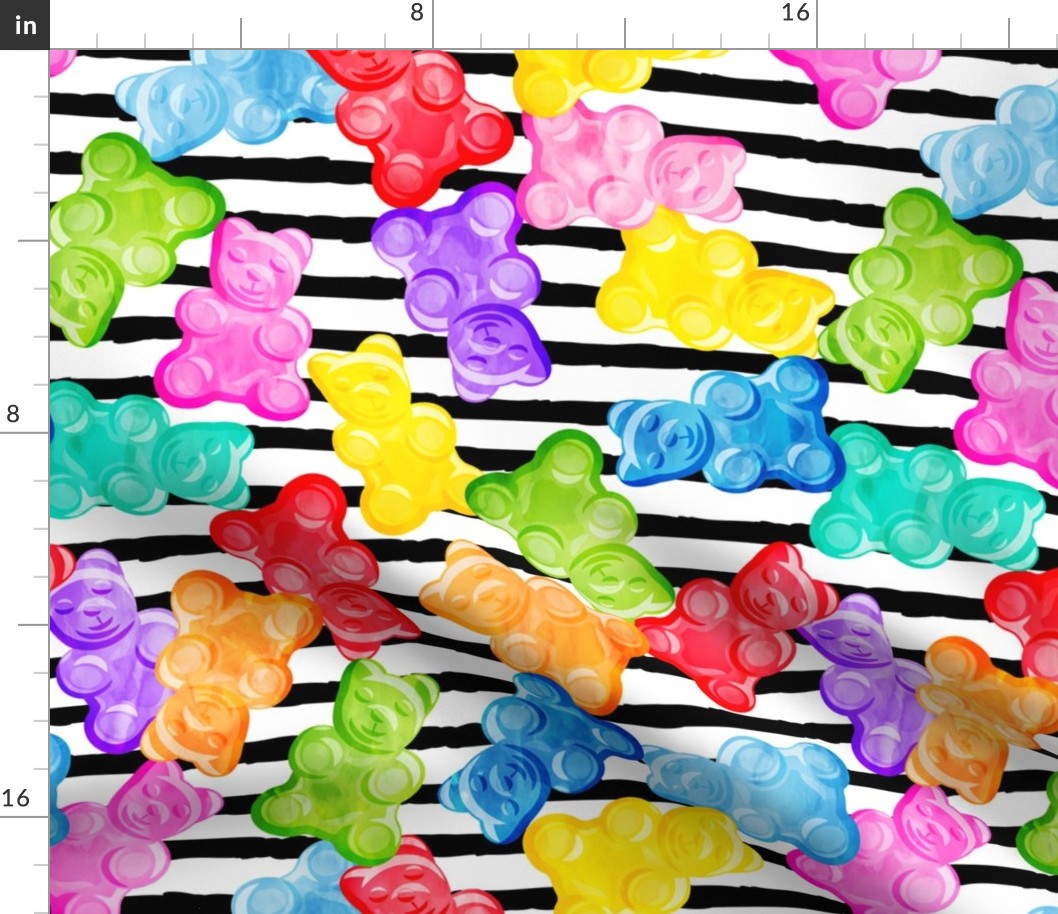 (jumbo scale) Gummy bears - tossed candy - stripes - LAD19