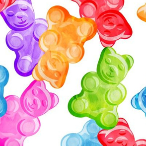 (jumbo scale) Gummy bears - tossed candy - white - LAD19