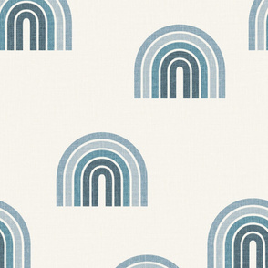 Retro Rainbows jumbo // scattered rainbows blues boys wallpaper