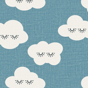 jumbo // sleepy eyes clouds sky kids outdoors linen look blue