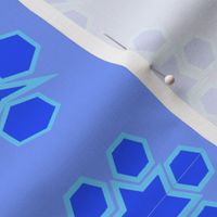 Abstract Minimalism Hexagons Blue