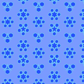 Abstract Minimalism Hexagons Blue