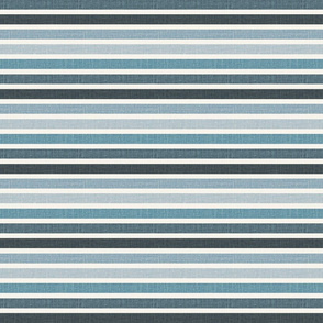 1/2" blue horizontal stripe - linen look with slubs