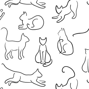 cats on white (large scale)