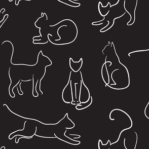 cats on black (large scale)