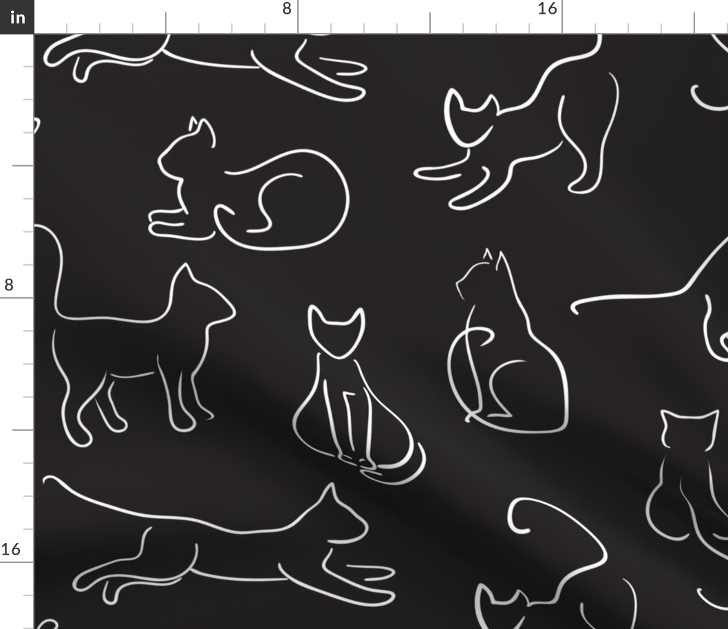 cats on black (large scale)