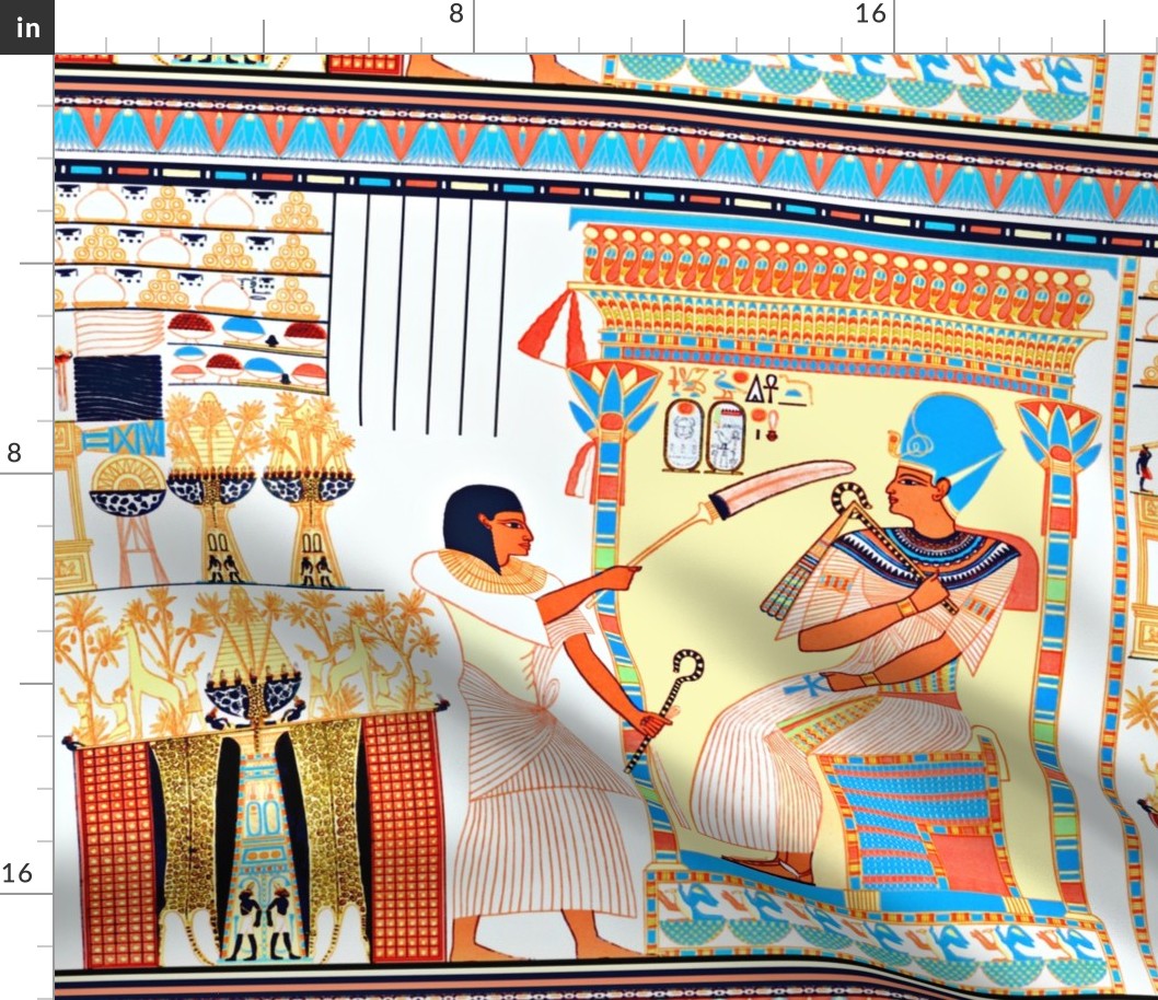 ancient egypt egyptian pharaoh kings hieroglyphics colorful crowns throne servants offerings Crook flail  heka nekhakha offerings tributes animals ankh trees giraffes birds animals yellow red blue orange royalty tribal  cobra snakes       