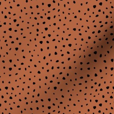 Little spots and speckles panther animal skin abstract minimal dots in brown black SMALL