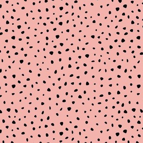 Little spots and speckles panther animal skin abstract minimal dots in pink black SMALL
