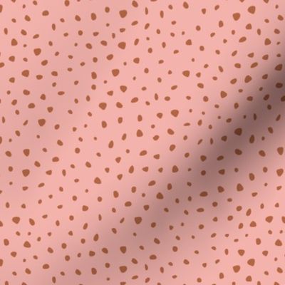 Little spots and speckles panther animal skin abstract minimal dots in pink copper SMALL