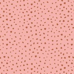 Little spots and speckles panther animal skin abstract minimal dots in pink copper SMALL