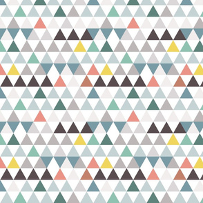 mini colorful triangles in rows 