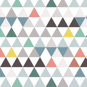 colorful triangles in rows