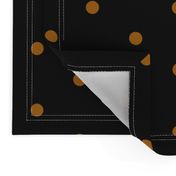 ★ POLKA DOTS ★ Ochre, Black - Large Scale / Collection : Dark Sunshine - Abstract Geometric Prints