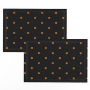★ POLKA DOTS ★ Ochre, Black - Large Scale / Collection : Dark Sunshine - Abstract Geometric Prints