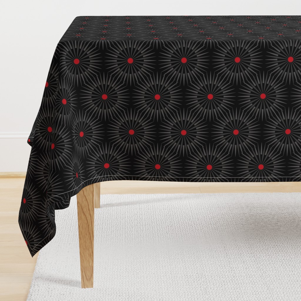 ★ DARK SUNSHINE ★ Gray, Red, Black - Large Scale / Collection : Abstract Geometric Prints