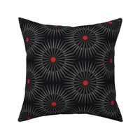 ★ DARK SUNSHINE ★ Gray, Red, Black - Large Scale / Collection : Abstract Geometric Prints