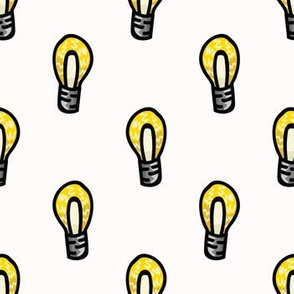  Cute lightbulb cartoon seamless pattern. 