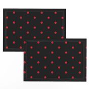 ★ POLKA DOTS ★ Red, Black - Large Scale / Collection : Dark Sunshine - Abstract Geometric Prints