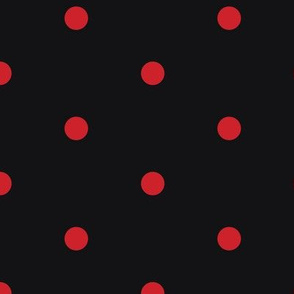 ★ POLKA DOTS ★ Red, Black - Large Scale / Collection : Dark Sunshine - Abstract Geometric Prints