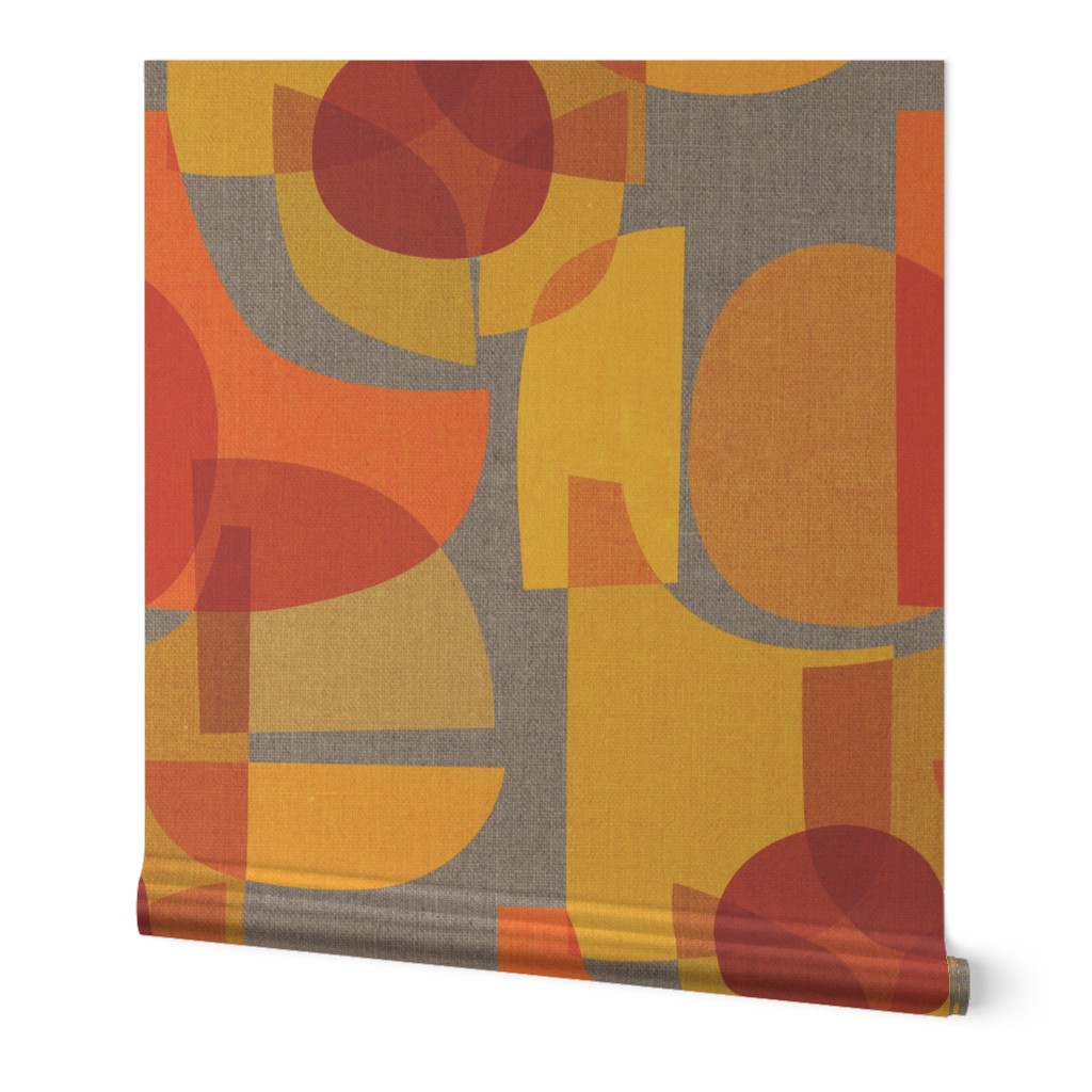 Mid Century Kaleidoscope {Orange Grey}