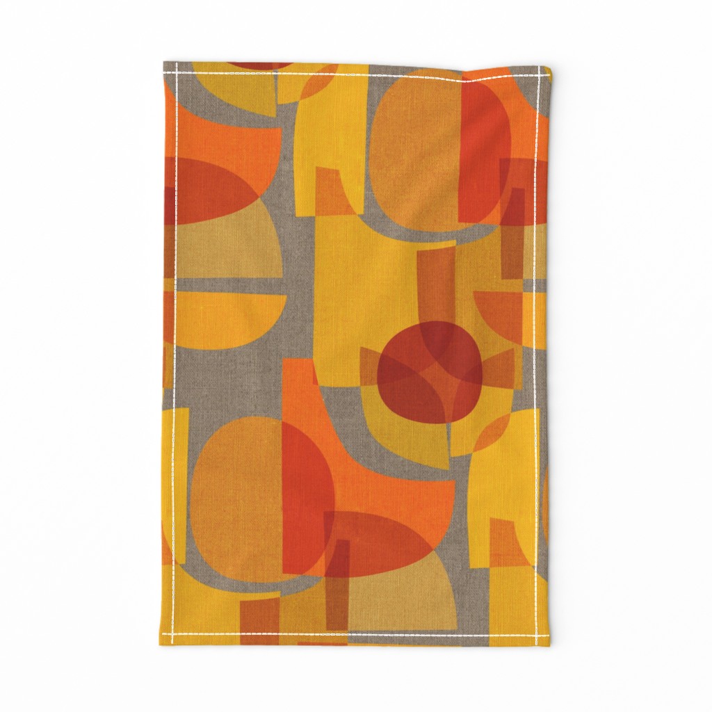 Mid Century Kaleidoscope {Orange Grey}