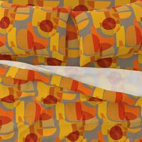 Mid Century Kaleidoscope {Orange Grey}