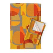 Mid Century Kaleidoscope {Orange Grey}