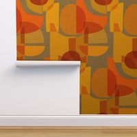 Mid Century Kaleidoscope {Orange Grey}