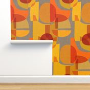 Mid Century Kaleidoscope {Orange Grey}