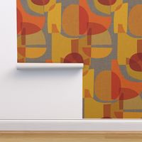 Mid Century Kaleidoscope {Orange Grey}