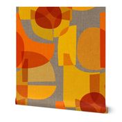 Mid Century Kaleidoscope {Orange Grey}