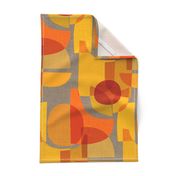 Mid Century Kaleidoscope {Orange Grey}